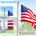 2" Large Flag Pole Rings, 2 Pcs Aluminum Alloy Spinning Flag Pole Ring Clips Swivels, 360Â° Rotating anti Wrap Flagpole Ring Hardware with