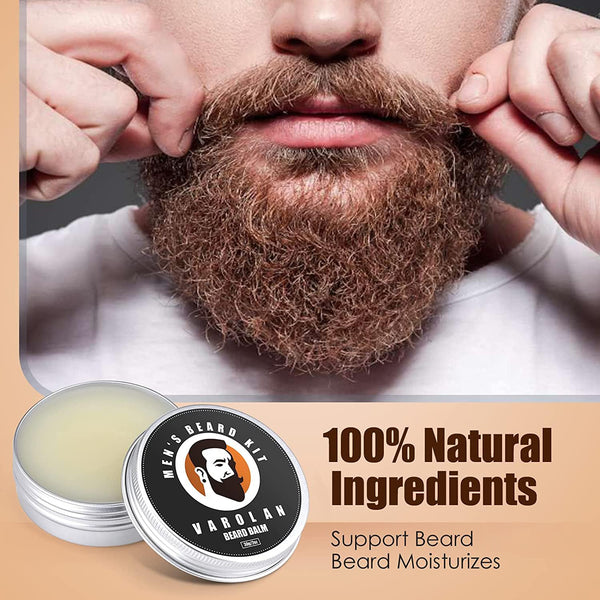 Beard Growth and Grooming Kit - Growth Oil (2Oz), Balm, Comb, E-Book, Storage Bag, Mustache Mens Gift Set for Him