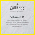 Zarbee'S Vitamin D Drops for Infants, 400IU (10Mcg) Baby & Toddler Liquid Supplement, Newborn & Up, Dropper Syringe Included, 0.47 Fl Oz