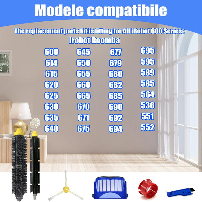 Roomba Replacement Brush Compatible with Irobot Roomba 600 and 700 Series 614 620 630 635 640 645 650 655 660 675 680 69