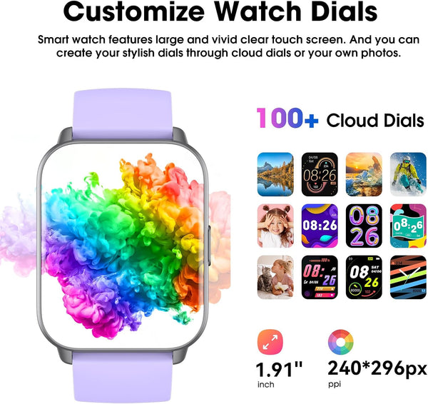 Smart Watch (Answer/Make Call) for Women Men, Fitness Tracker with Heart Rate, Blood Oxygen, Sleep Tracker, IP68 Waterproof Fitness Watch Step