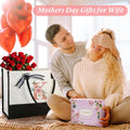 TRSODD Mothers Day Gifts for Sister Friends Birthday Gifts for Her Canvas Initial Tote Bag for Women and Makeup Bag Set