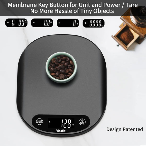 Vitafit 33Lb/15Kg Digital Food Scale Grams and Ounces in 1G/0.1Oz, High Accuracy Assured by Kitchen Scale Professional Factory since 2001, Gram