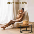 ASAKUKI Essential Oil Diffuser, 300ML Aromatherapy Humidifier with 7-Color Light, Small Home Diffuser with Remote Control for Relaxation -Light Wood