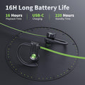 Bluetooth Headphones, Wireless Earbuds IPX7 Waterproof Bluetooth 5.3 Headphones with 16Hrs Playtime Stereo Bass Headsets with Mic Running Headsets