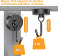 VNDUEEY 4 Pack 110LBS Magnetic Hooks Heavy Duty Neodymium Magnet Hooks for Hanging, Magnets with Hooks, Strong Swivel Magnetic Hooks for Fridge