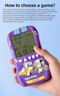 Sports Car Appearance Block Game Console Big Screen Built-In 23 Brick Games 824 Modes Adjustable Speed/Difficulty 70S/80S/90S Handheld Game Decice