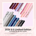 Modelones Gel Polish Nail Kit, 6 Colors 7Ml Popular Nude Pink Neutral Blue Glitter Nail Polish Set Nail Art LED Manicure DIY Salon Gifts