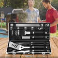 Grilljoy BBQ Accessories Grill Tools Set - 22PCS Stainless Steel Barbecue Grill Accessories for Outdoor Grill with Black Aluminum Case - Grilling