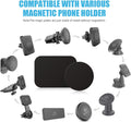 Mount Metal Plate with Adhesive for Magnetic Cradle-Less Mount by Wixgear - X4 Pack 2 Rectangle and 2 round (Compatible with Magnetic Mounts) (Black)