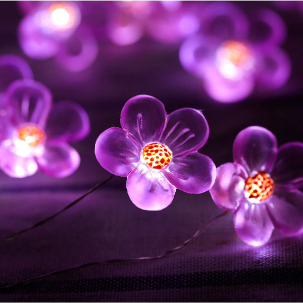 Flower String Lights?Fairy Pink Cherry Blossom String Lights 21Ft 40 Leds Waterproof USB Plug in Fun Room Lights for Spring, Nursery, Wedding,