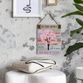 Office Quote Pink Tree Signs Wall Decor Desk Accessories Rustic in This Office Make a Difference Wooden Hanging Sign Decoration for Home Office