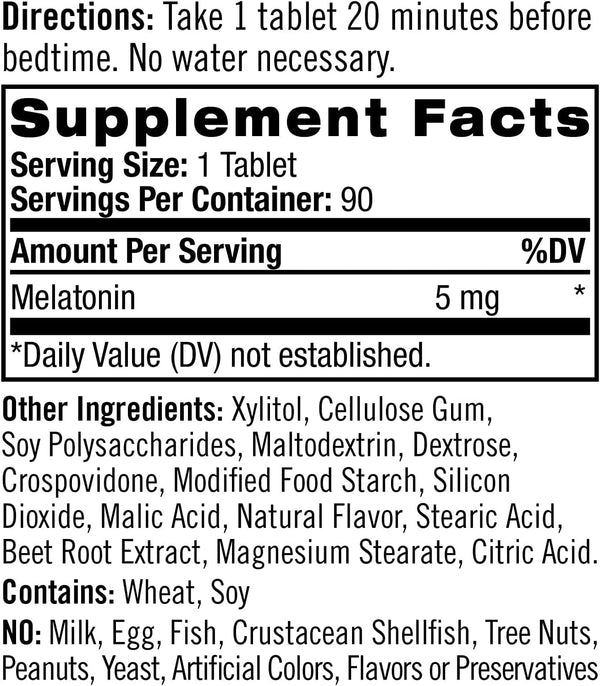 Natrol Melatonin 5 Mg Fast Dissolve Sleep Support Tablet - 90 per Pack - 2