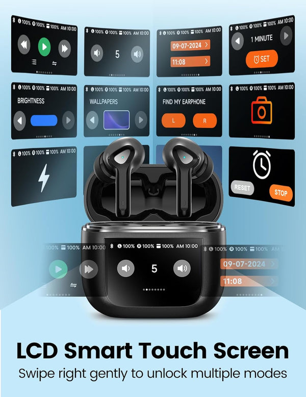Wireless Earbuds Bluetooth 5.3 Headphones 50H Playtime Deep Bass Stereo Ear Buds with Mic IPX7 Waterproof Comfort Lightweight in Ear Earphones for