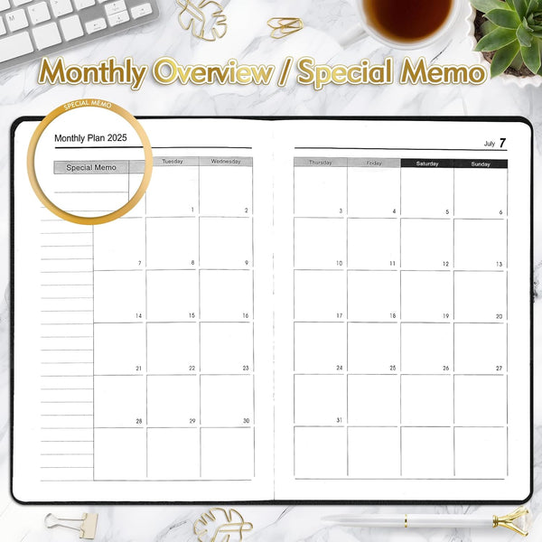KESOTE Large Daily Planner 2025-2026 Full Page per Day, Hourly Schedule 8.5" X 11" Academic Diary Day Planner 12 Month (July 2025 - June 2026),