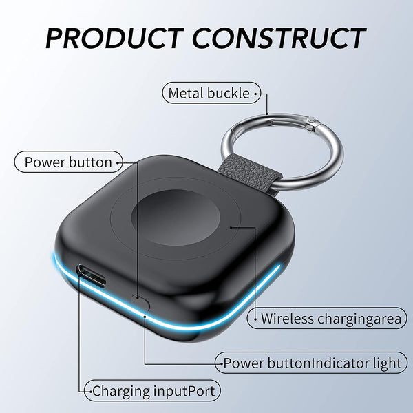 HUOTO Portable Charger for Apple Watch,Wireless Magnetic Iwatch Charger 1200Mah Power Bank Travel Keychain Accessories Smart Chargers for Apple