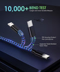 6Amlifestyle PS4 Controller Charger Charging Cable, 2 Pack 10Ft Extra Long Micro USB 2.0 Cable, Nylon Braided Cord, for PS4, PS4 Slim/Pro, Xbox