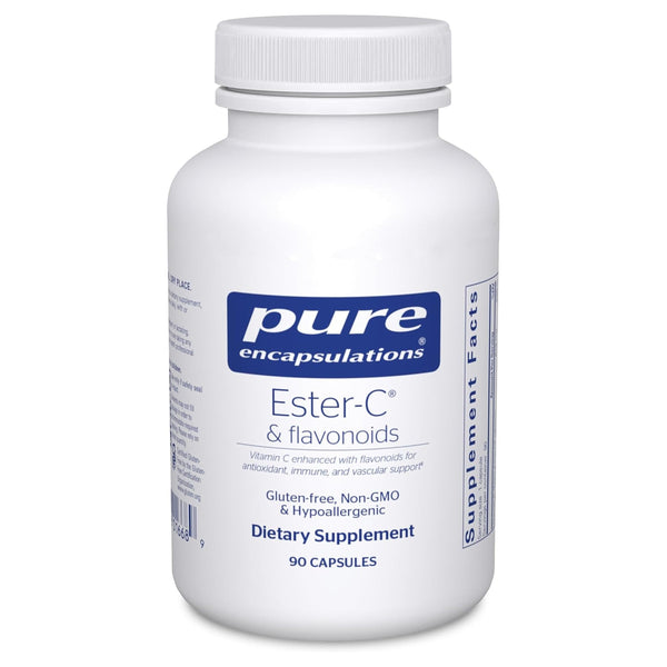 Pure Encapsulations Ester-C & Flavonoids - Vitamin C Supplement for Antioxidants - Immune & Vascular Support* with Calcium & Rutin - Gentle on