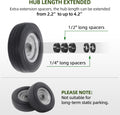 AR-PRO (2-Pack) 8-Inch Solid Wheel Replacement - 2.50-4" Flat Free Tire and Wheel with 5/8 Extra 3/4 Bearings and 2.2" Offset Hub - Compatible
