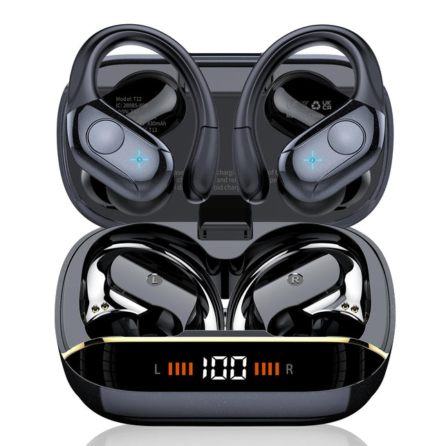 Wireless Earbuds Bluetooth 5.4 Headphones Sports, 75H Stereo Deep Bass over Ear Buds with Earhooks, Bluetooth Earbuds wi