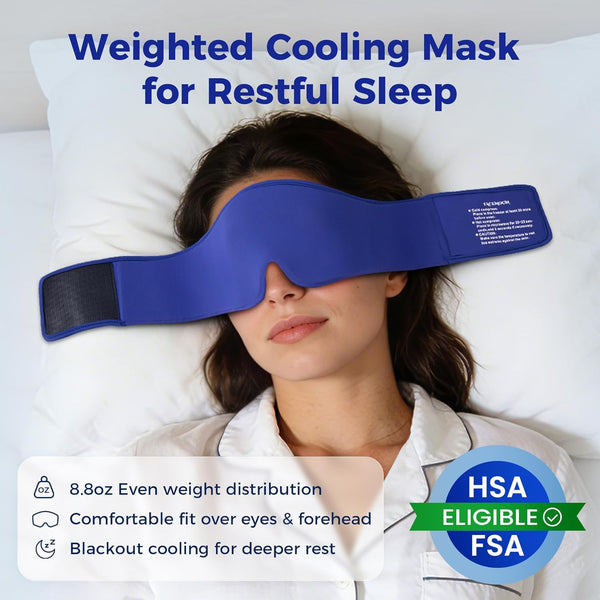 Cooling Gel Eye Mask Sleep - Hsa Fsa Eligible Items Only - Puffy Eyes, Migraine Relief, Dark Circles, FACEMOON Reusable Sleep Mask for Ice Cold