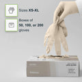 Fifthpulse Medical Examination Latex Gloves - Extra Thick 4.5 Mil, Natural Color, Powder Free Disposable Gloves