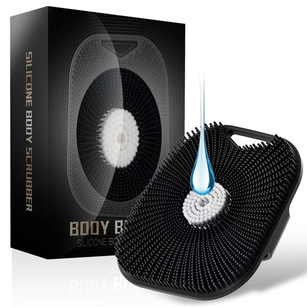 Zinc Infused Silicone Body Scrubber for Men, New Upgrade Deep Exfoliating Body Scrubber for Shower, Silicone Loofah Men for Sensitive Skin with