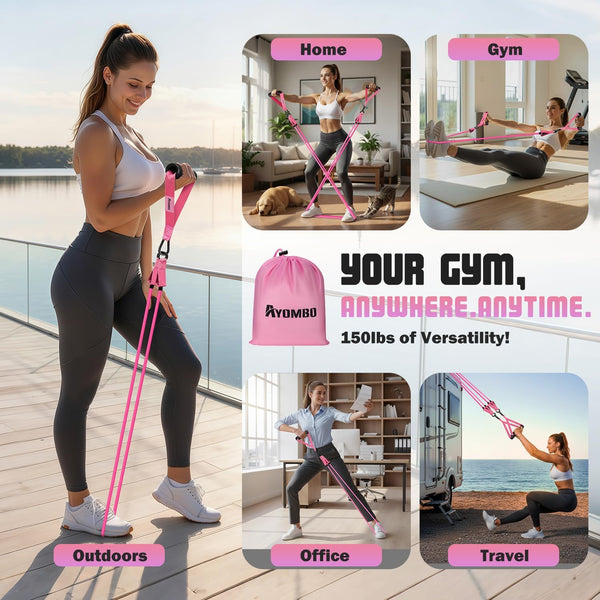 Resistance Bands, Exercise Bands with Handles for Working Out, Fitness Bands for Women, Workout Equipment Home Gym, Training Bands with Door