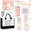 Boss Lady Gifts for Women, Best Boss Gift with Grocery Canvas Tote Bag, Funny Boss Christmas Box for Women, Cool Basket for Bosses Female, Office