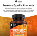Turmeric Tablets with Black Pepper & Ginger - Curcumin - 180 Turmeric and Black Pepper Tablets (3 Month) High Strength Active Turmeric Supplements