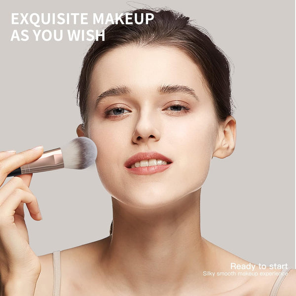 Makeup Brushes with Case, MAANGE 18 Pcs Professional Makeup Brush Set Premium Synthetic Face Kabuki Brush Kit Foundation Blush Powder Eyeshadow