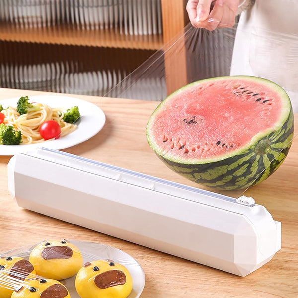Plastic Wrap Cutter, Plastic Film Cutter Sliding Plastic Cutter Kitchen Plastic Wrap Cutter Reusable Plastic Wrap Dispenser Suitable for Plastic