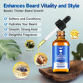Beard Growth Oil - 2X Concentration Biotin Beard Oil for Men (2 Oz) - Natural Mens Beard Oil with Argan Oil, Jojoba Oil and Vitamin, Beard Growth