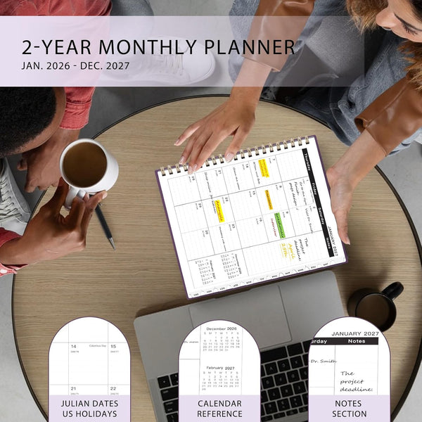 Ymumuda 2025 Planner - Monthly Planner 2025-2027, JUL.2025 to JUN.2027, 8.5" X 11", Large Planner with Spiral Bound, Perfect for School & Office