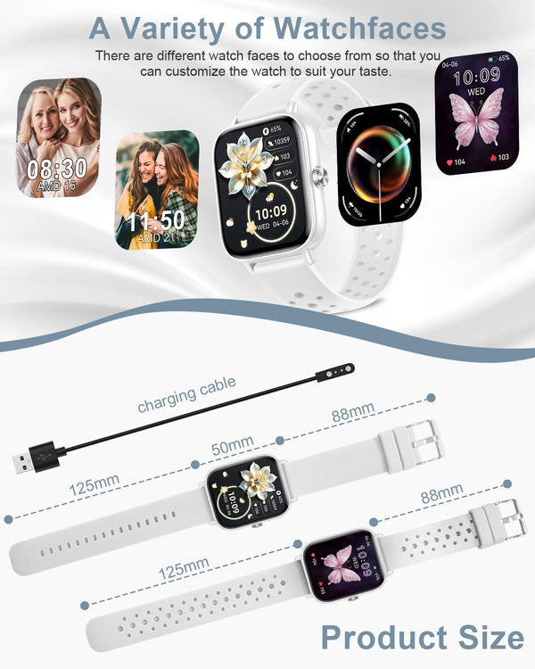 Smart Watches for Women Men [Make/Answer Calls/Ai Voice/Female Health] Android Phones Iphone Compatible, 1.83âFitness Tracker Watch for Women