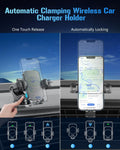 Wireless Car Charger, Fast Charging Phone Holder 3 in 1 Phone Mount Auto Clamping Car Accessories Compatible with Iphone 16 15 14 13 12 11 Xs XR,