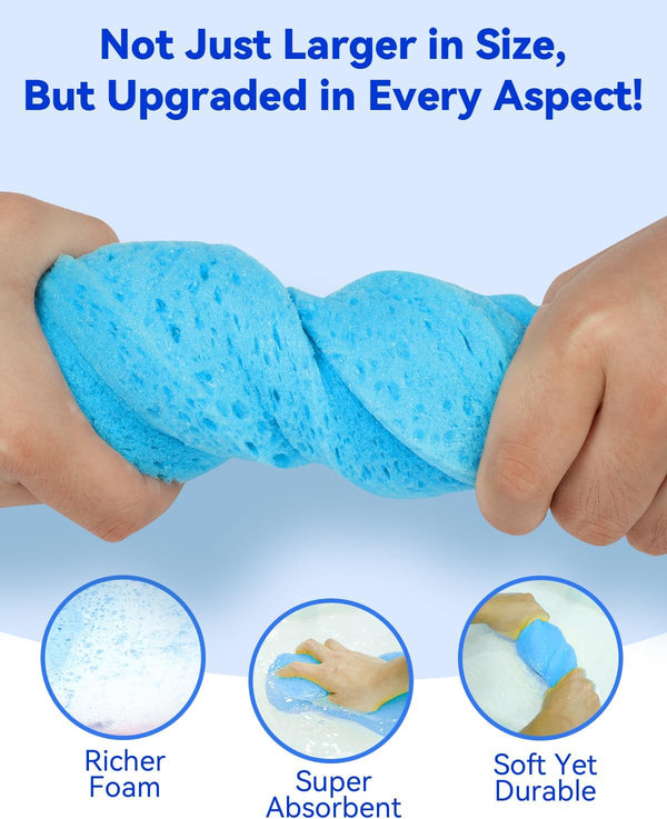 Temede 5-Pack Car Wash Sponges, 9.1" X 4.3" X 2.4" Large Sponges, Extra Thick Foam Kit for All-Purpose Cleaning, Ideal Washing Sponges for