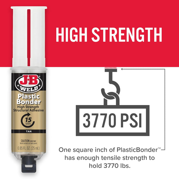 J-B Weld 50133 Plastic Bonder Structural Adhesive Syringe - Tan - 25 Ml