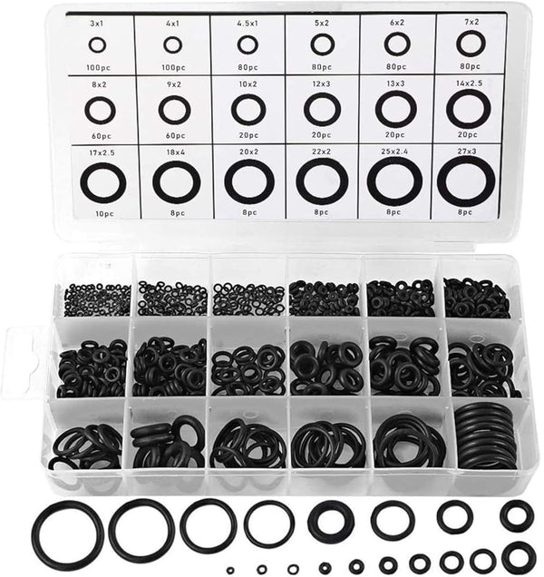 Hongway 770Pcs Rubber O Ring Assortment Kits 18 Sizes Sealing NBR Gasket Washers for Car Auto Vehicle Repair, Professional Plumbing, Air or Gas