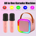 Mini Karaoke Machine with 2 Wireless Microphones for Kids, Portable Bluetooth Speaker for 4, 5, 6, 7, 8, 9, 10, 12 Years Old Birthday Gift