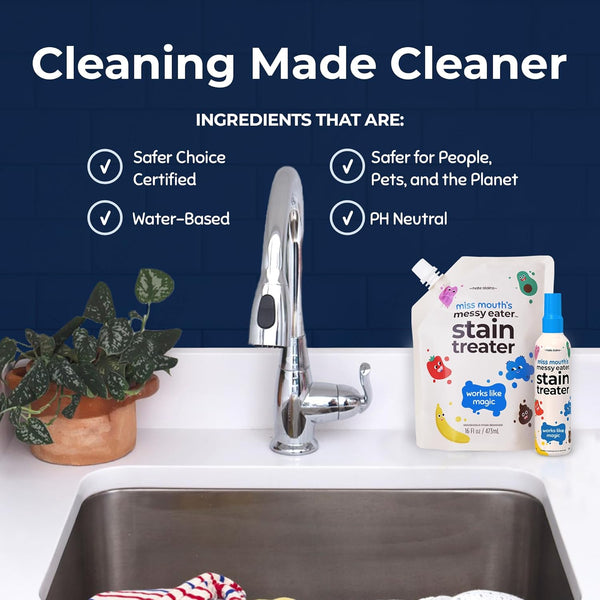 Miss Mouth'S Messy Eater Stain Treater - 16Oz Refill - Newborn & Baby Essentials - No Dry Cleaning Food, Grease, Coffee off Laundry, Underwear, Fabric