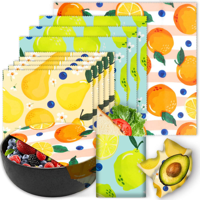 Reusable Beeswax Wrap - 9 Pack, Beeswax Wraps for Food, Eco-Friendly Beeswax Food Wrap, Organic, Sustainable, Biodegradable, Zero Waste,