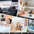 Vacuum Magnetic Suction Phone Holder, Foldable and Retractable Hands-Free Suction Cup Phone Mount for Car/Gym/Mirror/Smooth Surface, Compatible
