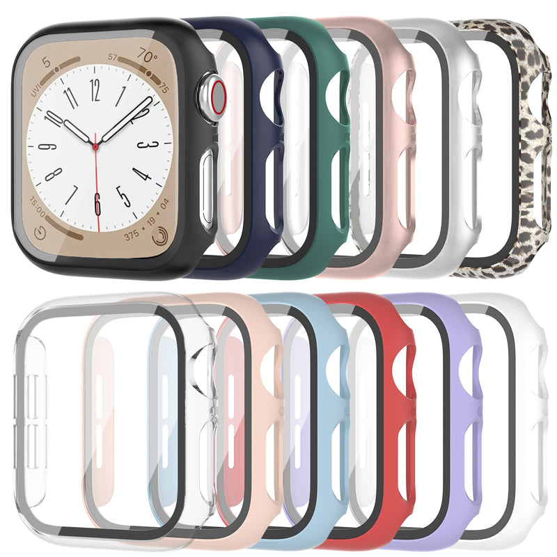 HASDON [12 Pack] Case Compatible with Apple Watch 40Mm SE 2 Series 6 5 4 SE with Tempered Glass Screen Protector, Hard PC Bumper Overall
