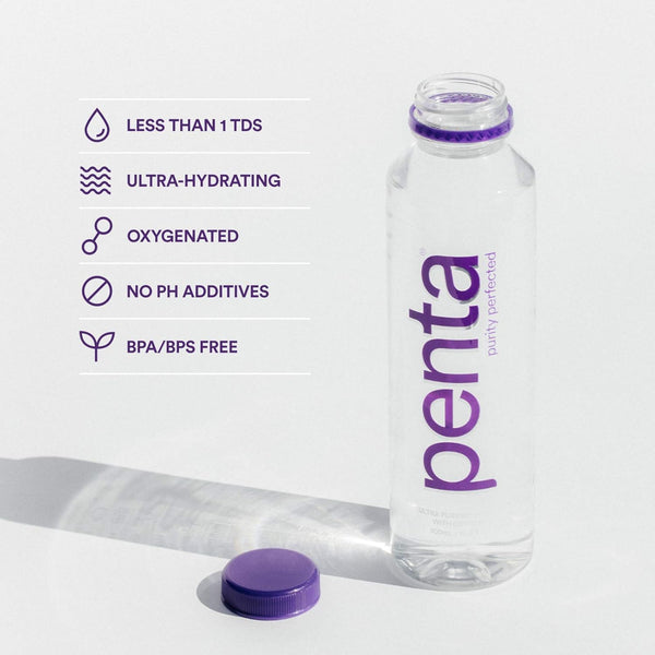 Penta Ultra-Purified Water, Oxygen Infused Natural Ph Hydration, Solar-Powered 13 Step Purification Process,16.9 Fl Oz (Pack of 24)