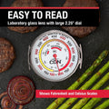 CDN Grill Surface Thermometer | ProaccurateÂ®, Temperature Zones, High Heat, Color-Coded Scale - Laboratory Glass Lens - Perfect for Grill, BBQ,