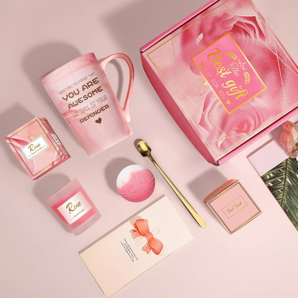 Gifts for Women, Mom, Wife, Girlfriend, Sister, Daughter, Grandma: Mothers Day Gifts, Happy Birthday, Christmas, Valentines Day, Pink Rose Spa