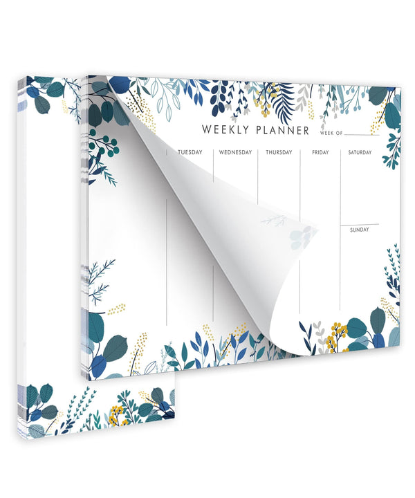 Weekly Planner Notepad Tear off Set of 2 Weekly Calendar Pad 52 Undated to Do List Notepad Sheets Desk Planner Planning Pads Productivity Tracker