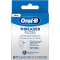 Oral-B Threader Floss 30 Count: 6 Envelopes of 5 Threaders (Pack of 3)