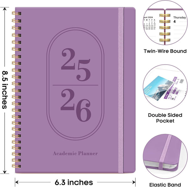 Planner 2025-2026, Academic Year Weekly and Monthly Calender Planner, July 2025 - June 2026, Spiral Bound School Planning Tool, Perfect for